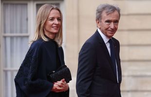 Delphine Arnault, CEO of Dior, and her father Bernard Arnault, CEO of LVMH.